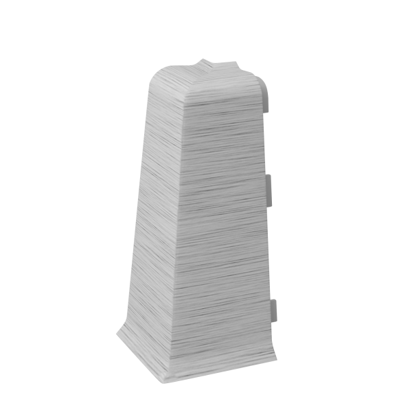 Угол наружный для плинтуса ПВХ Arbiton Indo 70 мм 41 Алюминий Светлый 2 штуки